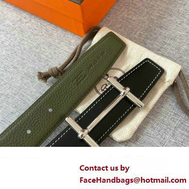 Hermes H d'Ancre belt buckle  &  Reversible leather strap 32 mm 06 2023